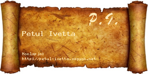 Petul Ivetta névjegykártya